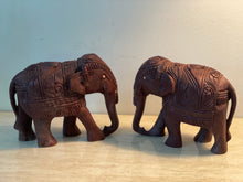 Load image into Gallery viewer, Hand Carved Wooden Elephant, Wooden Elephant Statue, Elephant Figurine, Elephant Sculpture, Elephnt Ornament,Gift Statue, Tusk, Wood Decor
