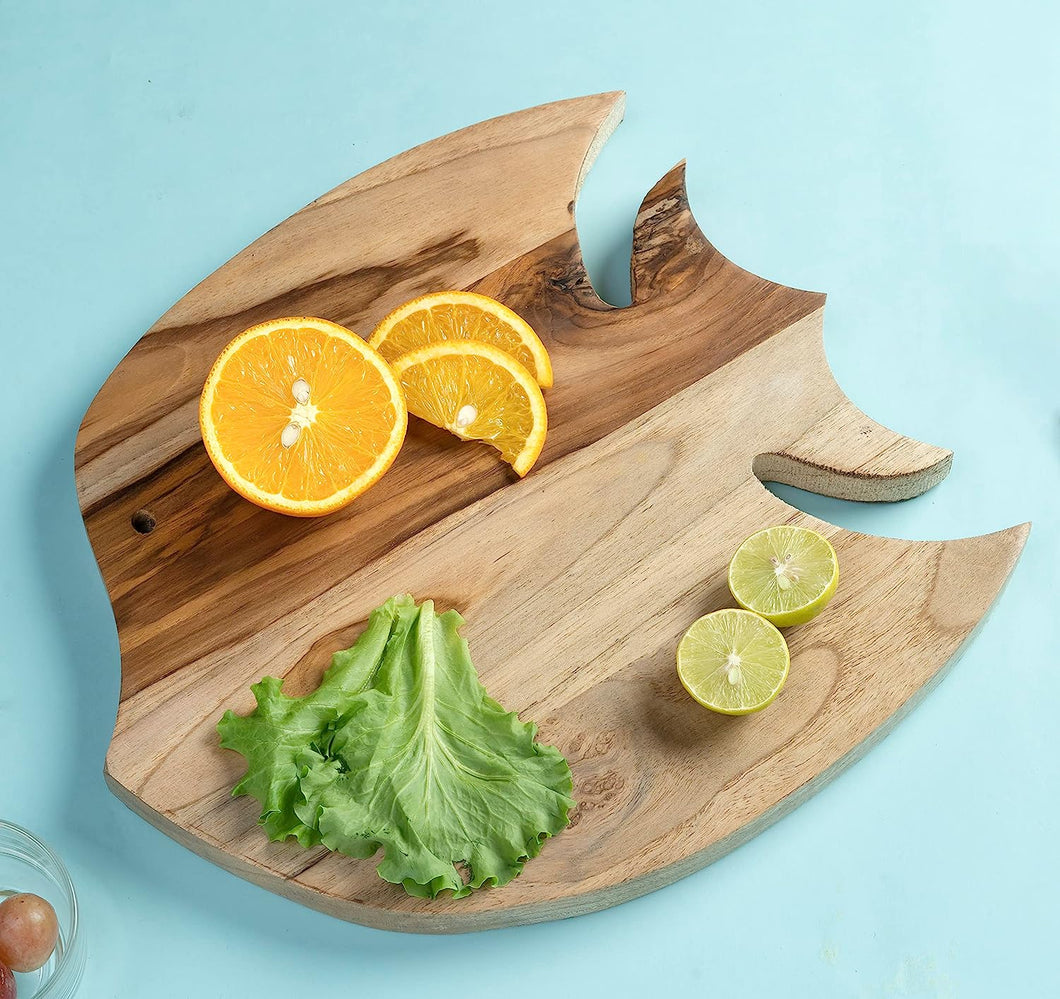 Designed Hand Carved Fish Cheese Tray - Cutting Board |Chopping Board