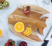 Load image into Gallery viewer, Designed Hand Carved Fish Cheese Tray - Cutting Board |Chopping Board
