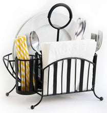 Load image into Gallery viewer, Wrought Iron Kitchen Dish Rack Plate Cutlery Stand/Kitchen Utensils Rack/Napkin Holder, Tissue Paper Holder Modern Kitchen Buffet Table Top Organizer
