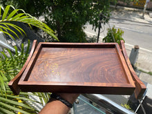 Load image into Gallery viewer, Handmade Sheesham Wood Serving 2-Sided Tray for Dining Table Rectangle Shape Tray for Breakfast | Coffee Serving Tray | Home Decoration
