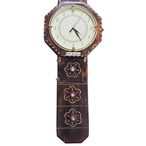 Wooden Beautiful Big Wrist shape Foldable Wall Clock (Brown)