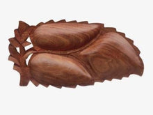 Load image into Gallery viewer, *Wooden Serving Platter Dry Fruits Tray 3 Compartments Mango Shape | Rose Wood Sheesham Wood Dry Fruits Serving Tray Handcrafted Serving Platter Wooden Tray
