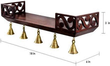 Load image into Gallery viewer, Beautiful Wall Hanging Wooden Temple/ Pooja Mandir Design with Shelf, Brown Color
