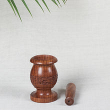 Load image into Gallery viewer, Wooden Mortar and Pestle Set (Brown)
