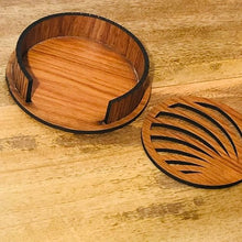 Load image into Gallery viewer, Premium Quality Wood | Unique Wood Coasters for Drinks - Drink Cup Coaster Set of 6 With Holder

