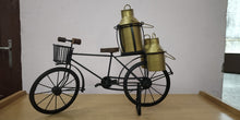 Load image into Gallery viewer, Handmade Antique Decorative Wooden &amp; Wrought Iron Milkman Cycle. A showpiece for Home Decor/Living Room, Table/Desk Top. (Silver)/(Golden)
