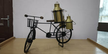 Load image into Gallery viewer, Handmade Antique Decorative Wooden &amp; Wrought Iron Milkman Cycle. A showpiece for Home Decor/Living Room, Table/Desk Top. (Silver)/(Golden)
