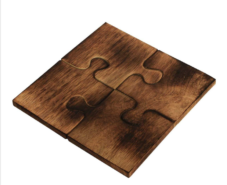 Puzzle Wooden Coasters set of 4